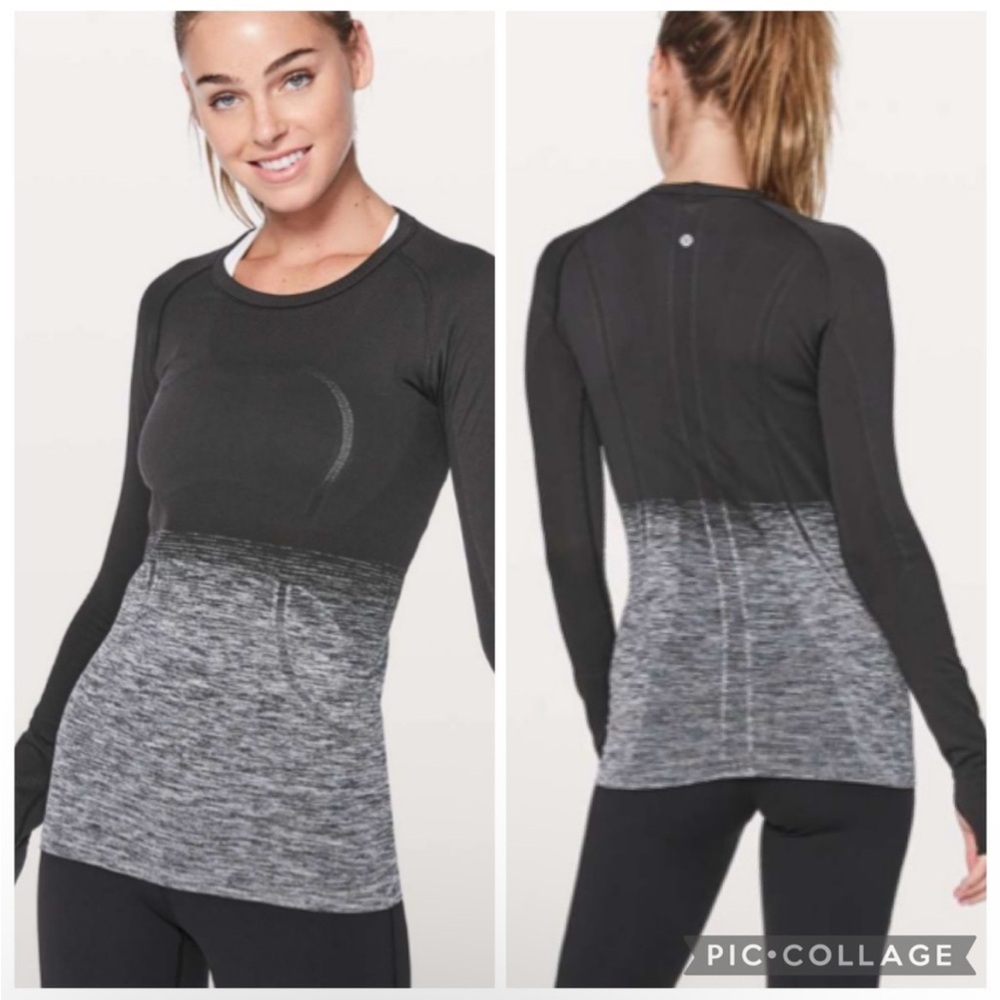 Lululemon Athletica Black and Gray Long Sleeve Tee 6 - Picture 5 of 5